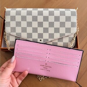 Pink and White Checkered Women's Bag